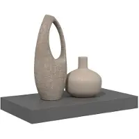 vidaXL Wandschap zwevend 40x23,5x3,8 cm MDF hoogglans grijs