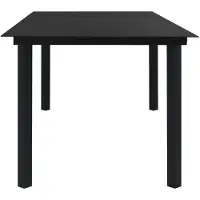 vidaXL Tuintafel 190x90x74 cm staal en glas zwart