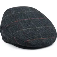 Barbour Wilkin Flat Cap Herringbone Donkergroen