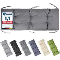 Garronda Bankkussen 140x50 cm – 10 cm dik – Waterafstotend & UV-bestendig – met Banden – Grafiet GD-AM-Bono