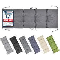 Garronda Bankkussen 160x50 cm – 10 cm dik – Waterafstotend & UV-bestendig – met Banden – Grafiet GD-AM-Bono