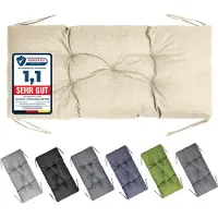 Garronda Bankkussen 100x50 cm – 10 cm dik – Waterafstotend & UV-bestendig – met Banden – Cappuccino GD-AM-Bono