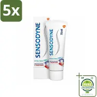 Sensodyne 5 x - Tandpasta - Gevoeligheid & Tandvlees - Extra Fresh - 75 ml - Grootverpakking - Tandpasta Gevoelige Tanden - Tandvleesproblemen - Tandplak - Gevoelige Tanden - Tandvleesverzorging