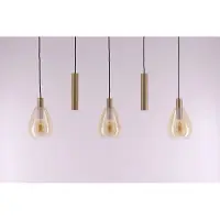 Freelight Hanglamp Dorato 5 lichts L120 cm zwart goud