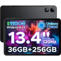 Doogee U13 Pro - Tablet - 36GB RAM (6+30GB) + 256GB ROM (2TB/TF) - 11000mAh/18W - 13,4 Inch FHD+ 120Hz IPS - Android 16 - T7300 - Dubbele luidsprekers - Wi-Fi 5 - Face ID - Bluetooth 5.4