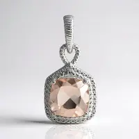Cavill - Morganiet hanger 1,5 ct - Gerhodineerd 925 sterling zilver - Antieke kussenslijpvorm - Elegant dames sieraad - Mozambique edelsteen