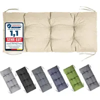 Garronda Bankkussen 120x50 cm – 10 cm dik – Waterafstotend & UV-bestendig – met Banden – Cappuccino GD-AM-Bono