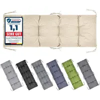Garronda Bankkussen 160x50 cm – 10 cm dik – Waterafstotend & UV-bestendig – met Banden – Cappuccino GD-AM-Bono