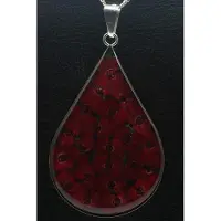 MOOYE ® - Collectie Zilveren Passiebloem druppel groot ketting hanger