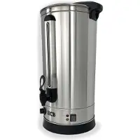 HCB - Professionele Horeca heetwaterdispenser - dubbelwandige heetwatertap - 23,6 liter - 230V - RVS / INOX warmwaterdispenser - Gluhweinketel - 30.5x37x64.5 cm (DxBxH) - 3.60 kg - 1338