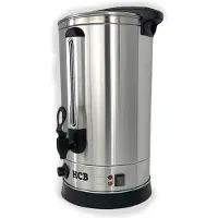 HCB - Professionele Horeca heetwaterdispenser - dubbelwandige heetwatertap - 20,5 liter - 230V - RVS / INOX warmwaterdispenser - Gluhweinketel - 33x37x56 cm (DxBxH) - 3.40 kg - 1337