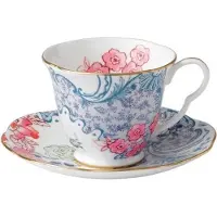 Wedgwood - Butterfly Bloom - Kop en schotel Blauw&Pink
