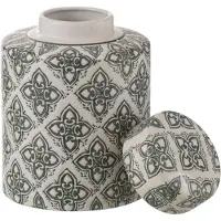 J-Line urne decoratief Kousa - porselein - blauw/wit - small