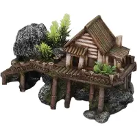 Ebi Aqua Della Houten Huis met Planten (Andere objecten), Aquarium decoratie