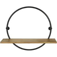 Woonexpress Wandrek Aurano - Mangohout / Metaal - Naturel / Zwart - 70x60x15 cm (BxHxD)