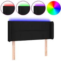 vidaXL Hoofdbord LED 83x16x78/88 cm stof zwart