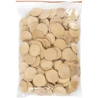 Packlinq Houten knopen, d: 30 mm, dikte 6 mm, china berry, 150stuks