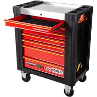 Ks Tools 873.0007 Werkplaatswagen Plaatstaal Kleur (specifiek): Zwart, Rood