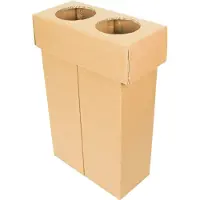 KarTent Kartonnen duo prullenbak - 60L / Zonder stickers - Afmeting zak 60L en 20L | Optioneel met stickers -