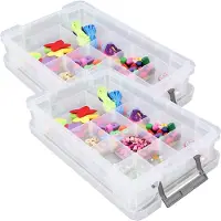 Whitefurze Allstore Opbergbox - 3x stuks - 5,5 liter - kunststof - 39 x 25 x 9 cm