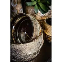 Ptmd collection PTMD Rayven Gold keramiek geëtst pot rond hoog L