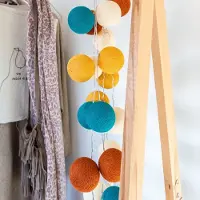 Cotton Ball Lights - LED lichtslinger voor binnen - Handgemaakt en Fairtrade - 20 lampjes - Indian Summer