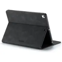 CASEME iPad 9.7 2018 (6e gen)/2017 Bookcase hoesje - - Effen Zwart - Kunstleer