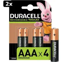 Duracell 2x Rechargeable AAA 900mAh batterijen - 4 stuks
