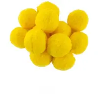 Themaparty Pom Pom 4 cm geel 12 stuks
