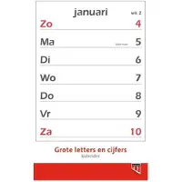Quantore Kalender 2022 - met grote letters en cijfers