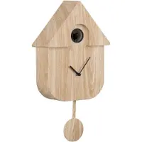 Aura Koekoeksklok Modern - Koekoeksklok - Wandklok - met Kleurverloop en Wijzerplaat- Bruin - 9cm x 4cm x 23cm