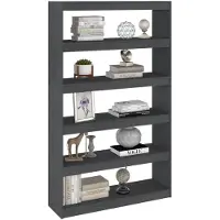 vidaXL Boekenkast/kamerscherm 100x30x167,5 cm massief grenenhout grijs