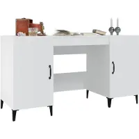 vidaXL Bureau 140x50x75 cm bewerkt hout wit