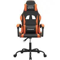 vidaXL Gamestoel kunstleer zwart en oranje