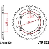 JT Sprockets 520 Jtr822.53 Steel Achtertandwiel