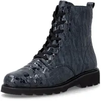 Remonte Veterboots blauw Croco Lak Maat 42