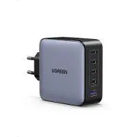 UGREEN 100W GaN-technologie snellader, wandadapter, zwart, met 1x USB-A en 4x USB-C poorten, 5-in-1