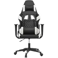vidaXL Gamestoel kunstleer zwart en wit