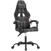vidaXL Gamestoel kunstleer zwart en grijs