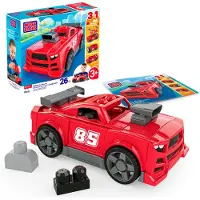 Mega Bloks Fisher-Price - Bouw en Rij Raceauto Blokkenspeelgoed met rollende wieltjes - 26 stukjes