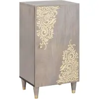 vidaXL Dressoir Grijs en Goud 40 x 33 x 75 cm Massief Mango Hout