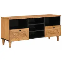 vidaXL TV Kast met lade met plank 100 x 33 x 46 cm Massief Mango Hout