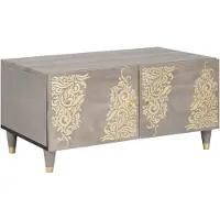 vidaXL Salontafel Grijs 80 x 50 x 40 cm Massief Mango Hout