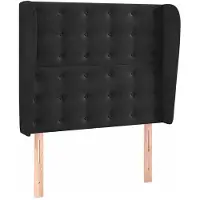 vidaXL Hoofdbord met randen 93x23x118/128 cm fluweel zwart