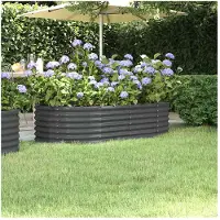 vidaXL Plantenbak 152x80x36 cm gegalvaniseerd staal antracietkleurig