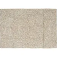 vidaXL Gebied Tapijt Natuurlijk en Wit 120 x 170 cm Jute