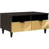 vidaXL Salontafel Zwart en Goud 40 x 33 x 46 cm Bewerkt hout