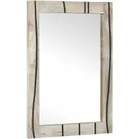 vidaXL Badkamerspiegel Wit 50 x 2,5 x 70 cm Glas en Massief Mango Hout