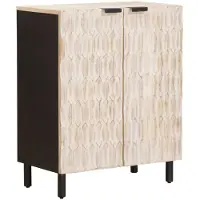 vidaXL Dressoir 60 x 33 x 75 cm Massief Mango Hout Witte Was Afwerking