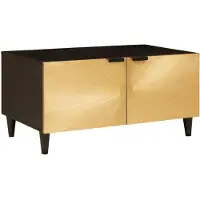 vidaXL Salontafel Zwart en Goud 80 x 50 x 40 cm Bewerkt hout